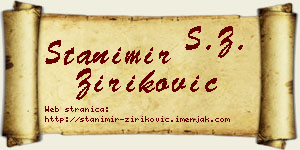 Stanimir Ziriković vizit kartica